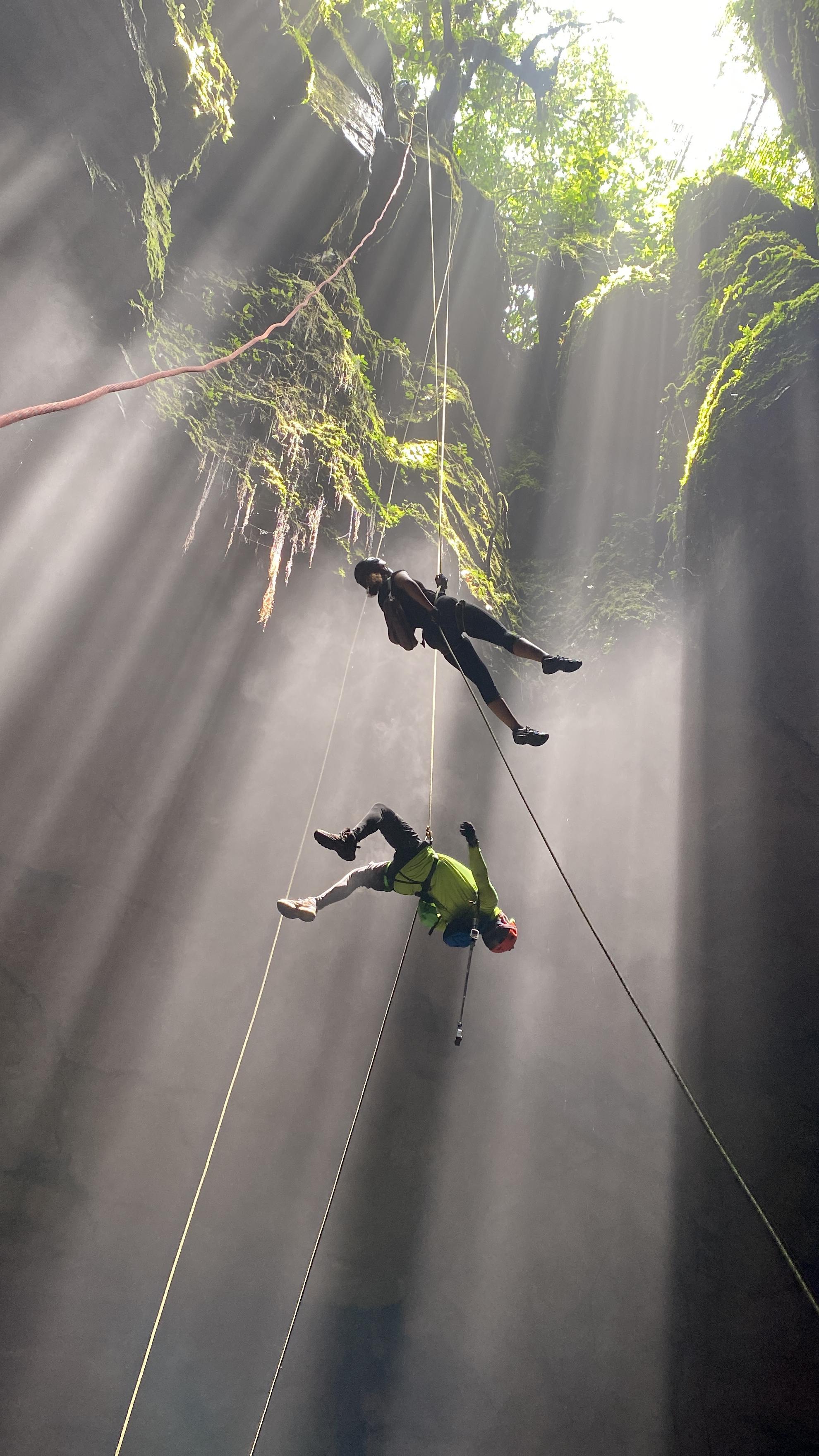 Rappel en caída libre